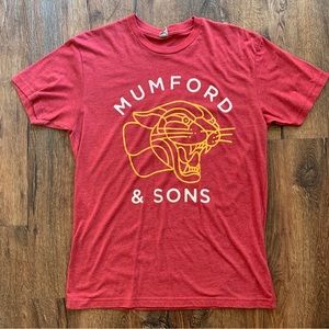 Mumford And Sons Lion Shirt. Unisex. Size Medium.  Red And Yellow.